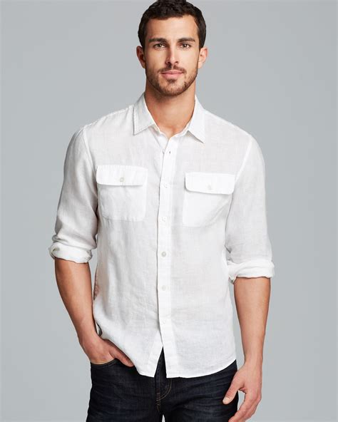 michael kors mens dress shirts|Michael Kors men's linen shirt.